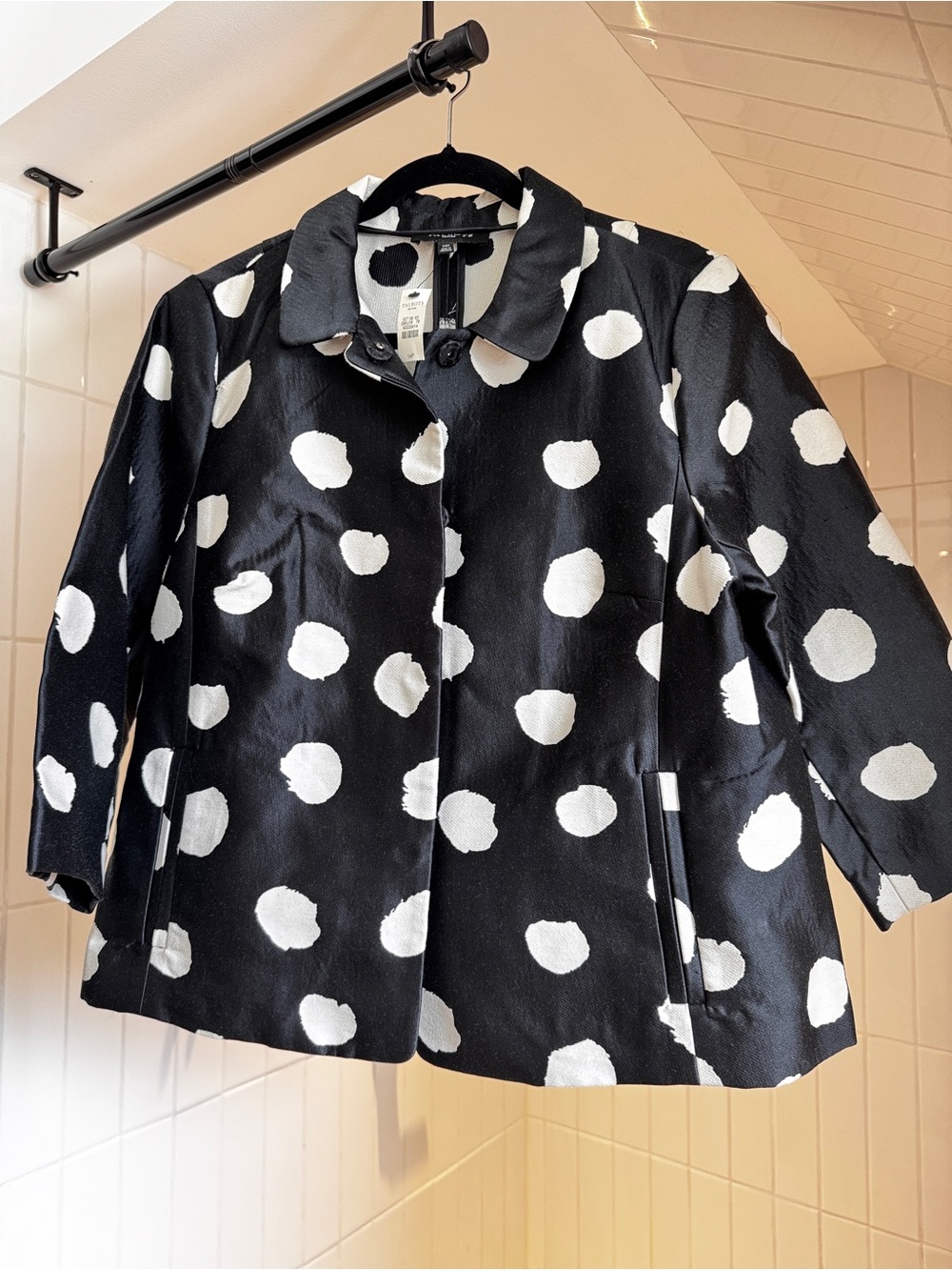 Talbots Black Jacket with White Polka Dots - 14P NWT